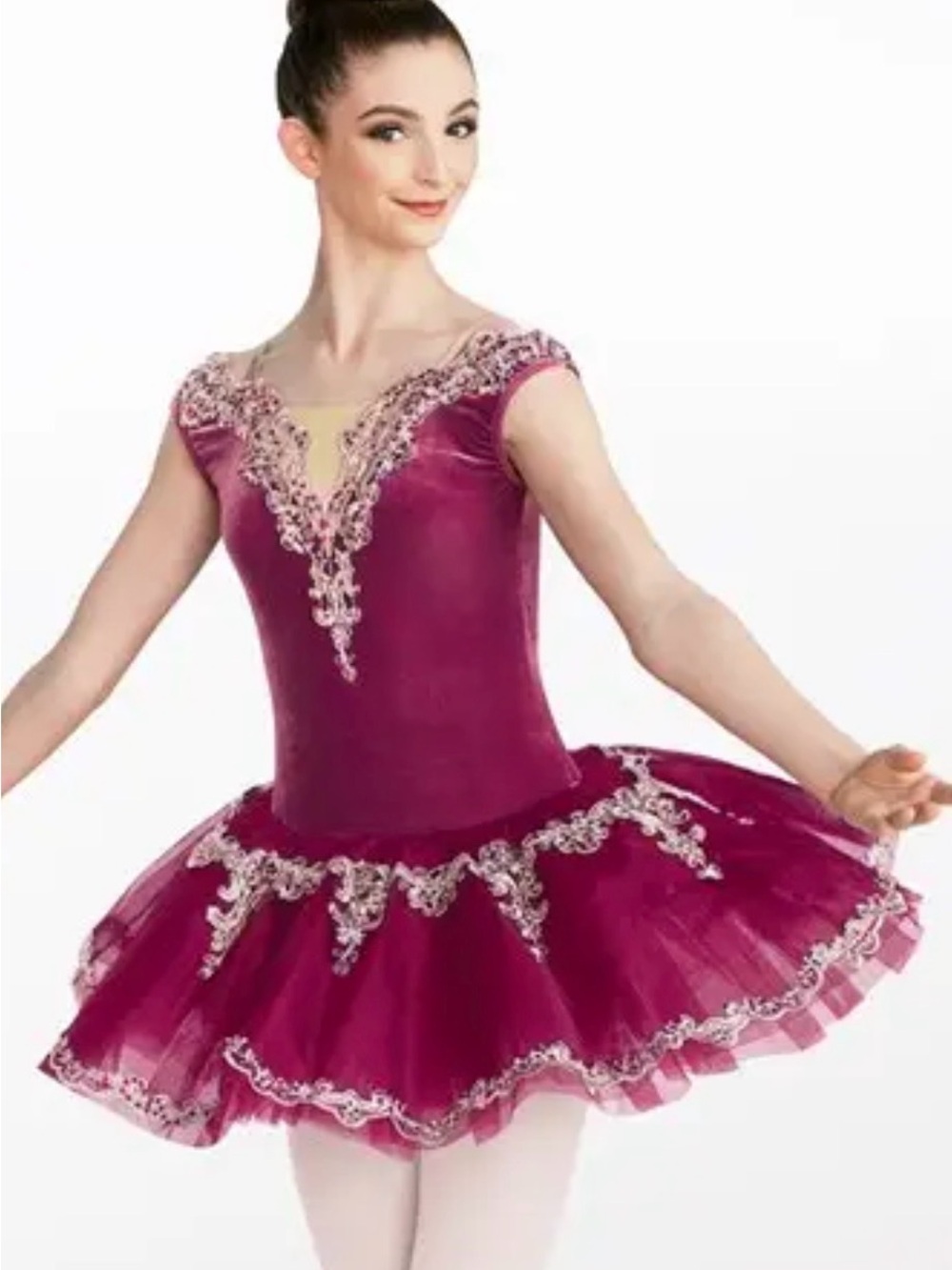 Weissman Plum Lace-Trim Tutu Dress